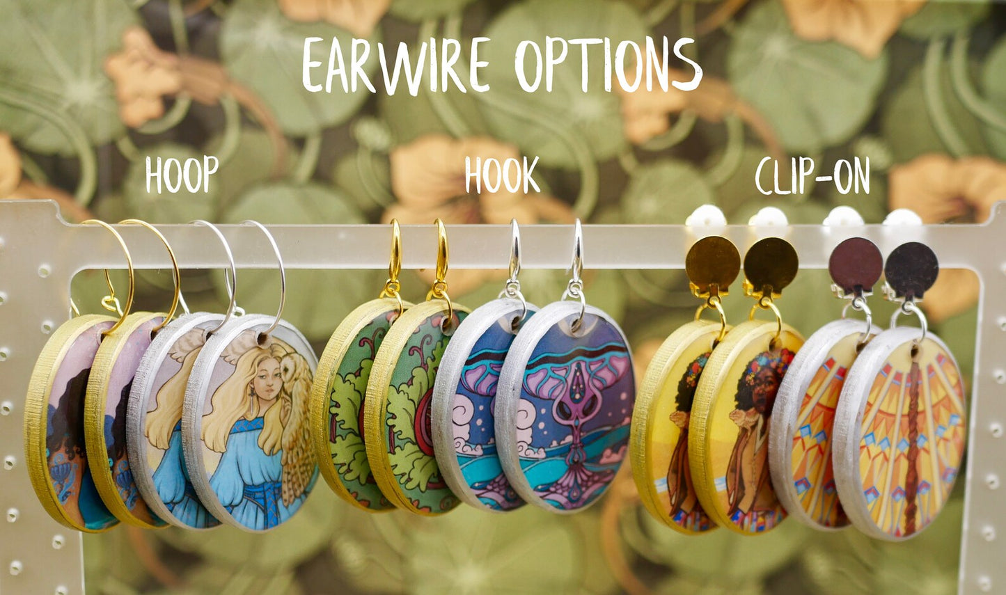 Strength - Sapphic Magic Tarot Earrings