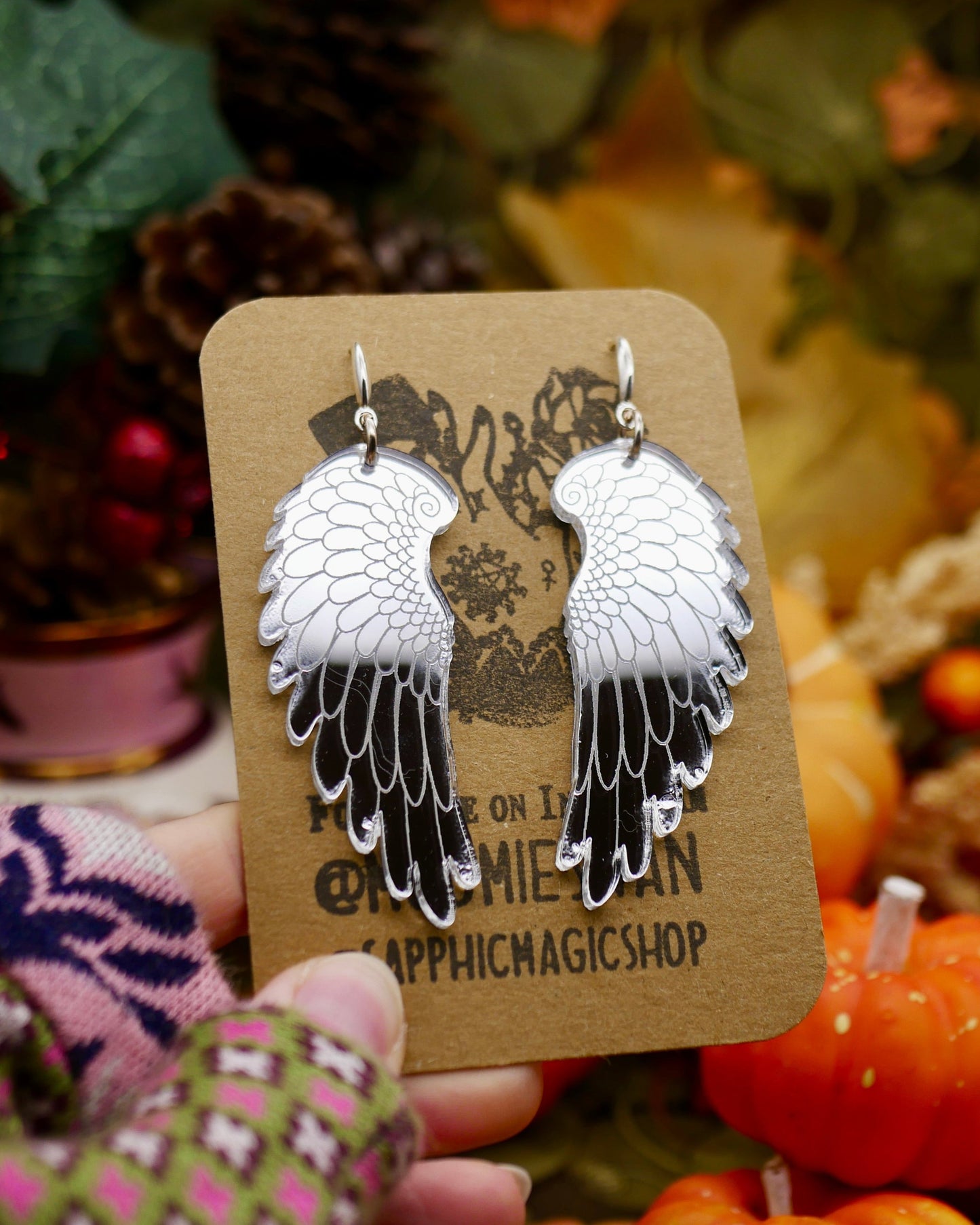 Silver Mirror Angel Wings