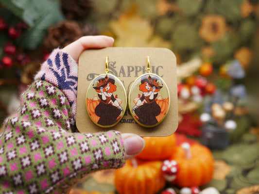 Pumpkin Witch Earrings