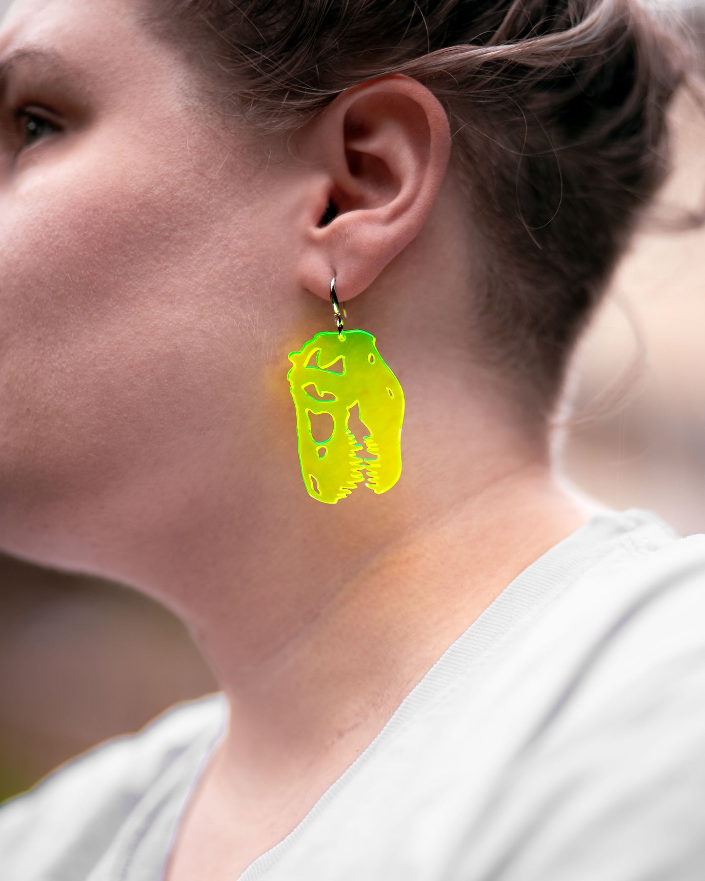 Neon Green T-Rex Skull