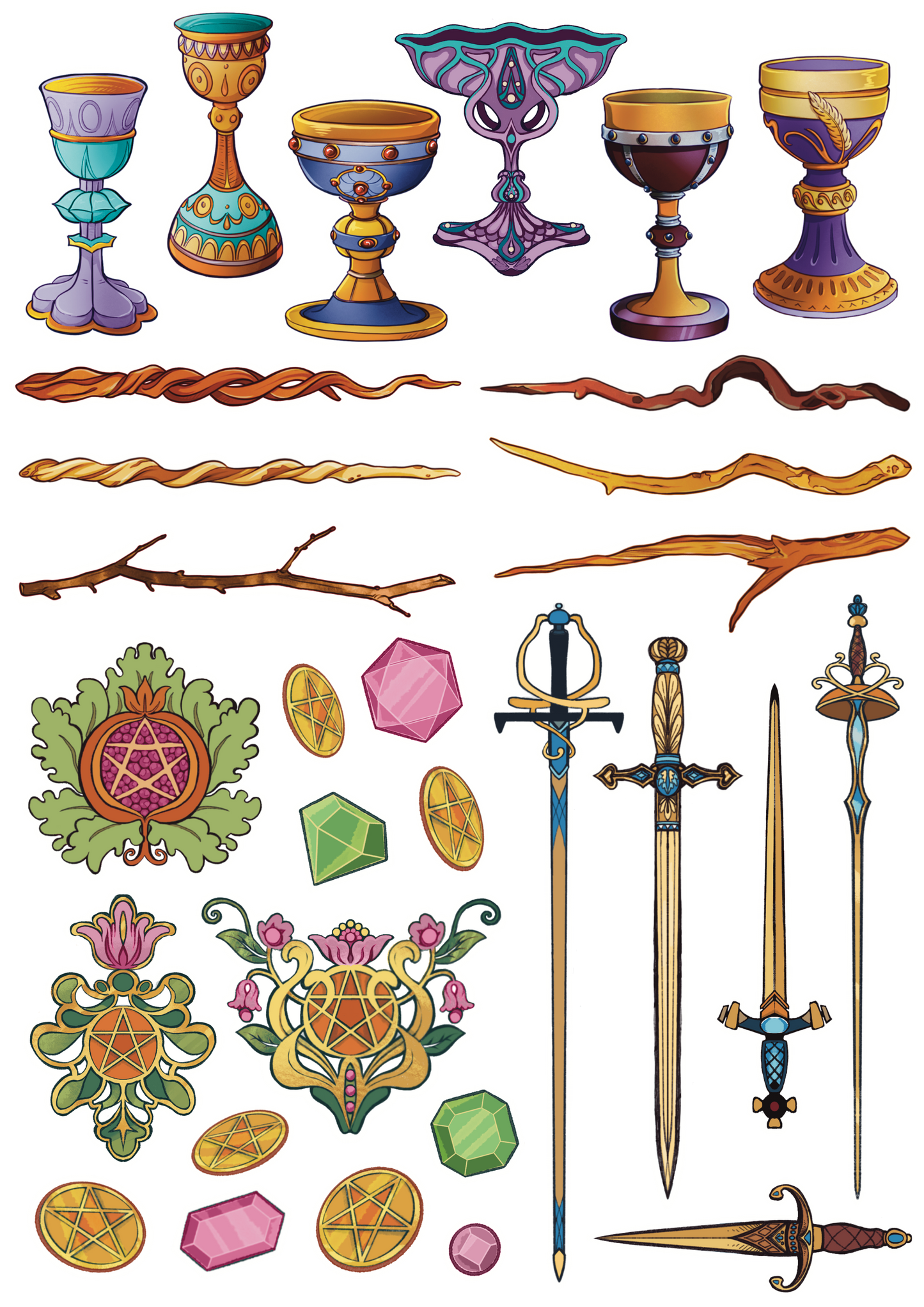 Tarot Themed Vinyl Sticker Sheets